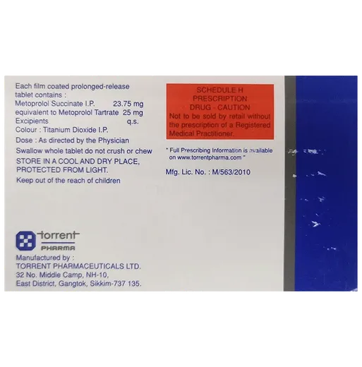 metocard xl 25mg tablet 15's
